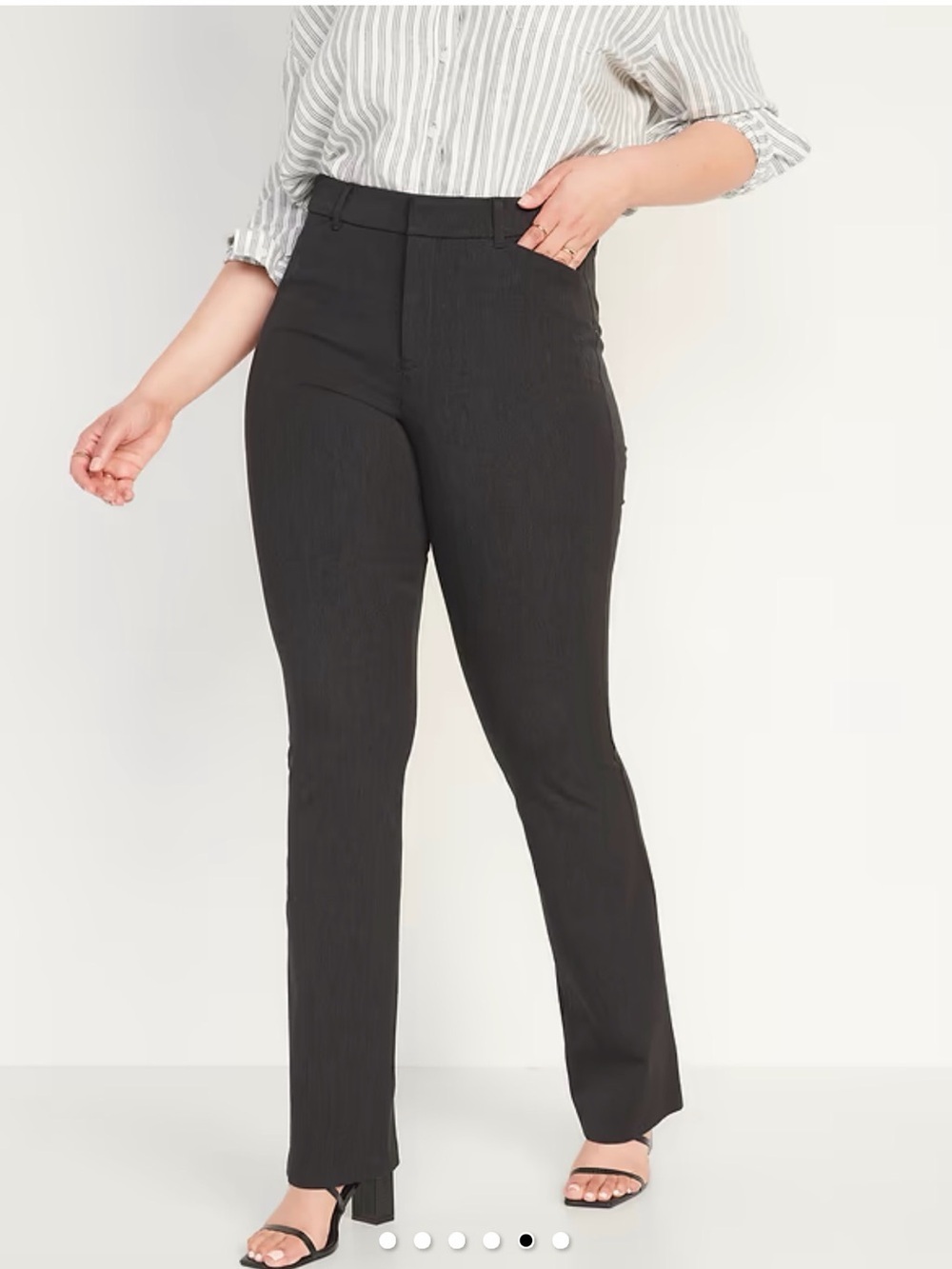 Old Navy Black Mid-Rise Straight-Leg Trousers